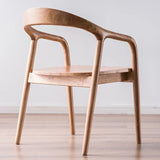 Nordic Wooden Dining Chair – Simple Design with Armrests & Backrest