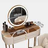 Luxury LED Makeup Vanity – White Dressing Table with Mirror & Storage for Bedroom or Salon
