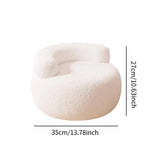 Lamb Wool Round Backrest Footstool