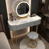 Luxury LED Makeup Vanity – White Dressing Table with Mirror & Storage for Bedroom or Salon
