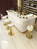 Bar Stools - Counter Height Adjustable Swivel Bar Chair - Modern Stainless Steel - Kitchen Counter Stools - Dining Chairs Set