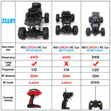 ZWN 4WD RC Car - 1:12/1:16 Scale, LED Lights, 2.4G Remote Control, Off-Road Buggy