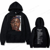 Tupac 2pac Graphic Hoodie Men Clothing Fashion Oversized Hip Hop Comfortable Autumn Winter Sweatshirt Male Casual Fleece Hoodies