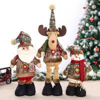 Santa Claus Christmas Ornaments Tree Decor Elk Snowman Plush Christmas Telescopic Doll Decoration For Home 2024 Navidad Gift Kid
