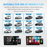 2-in-1 Wired to Wireless CarPlay & Android Auto Adapter – USB Plug & Play for OEM Stereos