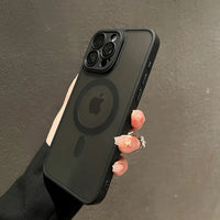 Luxury Matte Armor Magnetic Wireless Charging Case for iPhone 11–16 Pro Max – Shockproof Magsafe Compatible