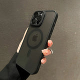 Luxury Matte Armor Magnetic Wireless Charging Case for iPhone 11–16 Pro Max – Shockproof Magsafe Compatible