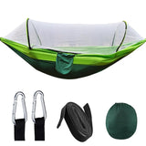 Automatic Quick-opening Mosquito Net Hammock Outdoor Camping Pole Hammock swing  Anti-rollover Nylon Rocking Chair 260x140cm Jack's Clearance