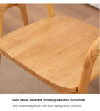 Nordic Wooden Dining Chair – Simple Design with Armrests & Backrest