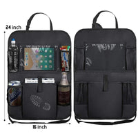 Car Backseat Organizer with Touchscreen Tablet Holder – Storage Pockets & Seat Protector
