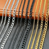 Vnox Men's Cuban Link Chain Necklace Stainless Steel Black Gold Color Male Choker colar Jewelry Gifts for Him Jack's Clearance