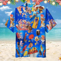 Funny Hawaiian Shirt - Ice Cream Print, Summer Short Sleeve, Oversized Men's Shirts