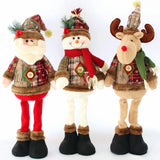 Santa Claus Christmas Ornaments Tree Decor Elk Snowman Plush Christmas Telescopic Doll Decoration For Home 2024 Navidad Gift Kid