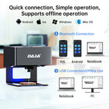 DAJA DJ6 Mini Portable Laser Engraver Diy Bluetooth Machine Painted Dog Tag Paper Leather Wooden Plastic Logo CNC Machine