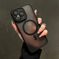 Luxury Matte Armor Magnetic Wireless Charging Case for iPhone 11–16 Pro Max – Shockproof Magsafe Compatible