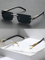 1 Pc Fashionable Trendy Frameless Rectangular Personalized Sunglasses For Daily Life