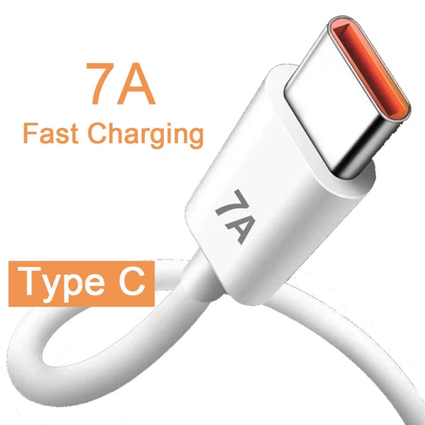 7A 100W USB Type C Super-Fast Charge Cable for Huawei P40 P30 Fast Charging Data Cord for Xiaomi Mi 13 12 Pro Oneplus Realme POCO Jack's Clearance