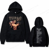 Tupac 2pac Graphic Hoodie Men Clothing Fashion Oversized Hip Hop Comfortable Autumn Winter Sweatshirt Male Casual Fleece Hoodies