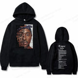 Tupac 2pac Graphic Hoodie Men Clothing Fashion Oversized Hip Hop Comfortable Autumn Winter Sweatshirt Male Casual Fleece Hoodies