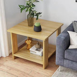Double-Layer Solid Wood Nightstand – Versatile Bedside & Sofa Side Table