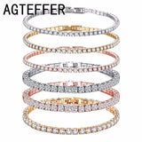925 Sterling Silver Women’s Rose Gold Tennis Bracelet Cubic Zirconia Jewelry