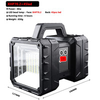 LED Flashlight XHP100 9-Core Super Bright Rechargeable Double Head Searchlight Handheld XHP70.2 Work Light Spotlight Floodling - Jack's Clearance