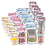 20 Pcs Mason Jar Bags Reusable Ziplocks Food Storage Bags Sealable Leakproof Jar Bags For Snacks Nuts Candies Biscuit Cookies