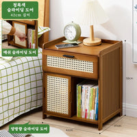 Solid Wood Nightstand – Modern Bedside Drawer Cabinet