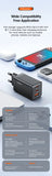 Toocki GaN 67W Charger Quick Charge QC4.0 PD3.0 Fast Charging Type C USB Charger for Macook Pad iPhone 15 14 Pro Max Plus Xiaomi