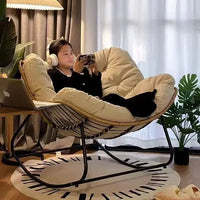 Human Bird Nest Rattan Weaving Rocking Chair Leisure Sofa Home Balcony Single Lazy Sofa Rocking Chair Rattan Chair Can Sleep