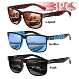 3PCS Classic Square UV400 Sunglasses – Men & Women, Lightweight Outdoor Driving & Fishing