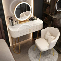 Luxury LED Makeup Vanity – White Dressing Table with Mirror & Storage for Bedroom or Salon