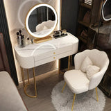 Luxury LED Makeup Vanity – White Dressing Table with Mirror & Storage for Bedroom or Salon