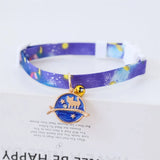 Cat Collars Adjustable Pet Collar For Bell Safety Buckle Planet Jewelry Flower Cute Dog Necklace Pet Products Cat Accessories