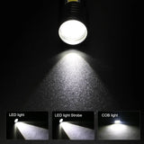 Mini LED Flashlight COB+XPE Portable Torch USB Charging Camping Lantern Zoomable Focus Light Tactical Flashlight with Pen Clip
