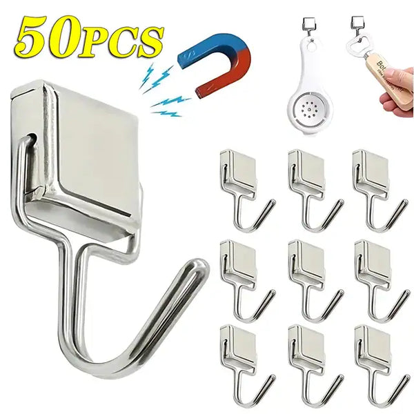 50PCS Strong Magnetic Hooks Multi-Purpose Storage Hooks Home Kitchen Bar Storage Hooks Key Storage Hooks Bathroom Hangers