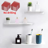 Small Shelf Without Drilling Shampoo Holder Bathroom Wall Floating White Shelves Stick Bath Organizer for Kitchen Accessories
