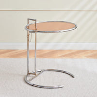Transparent Nordic Glass Coffee Table – Adjustable Steel Side Table