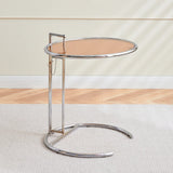 Transparent Nordic Glass Coffee Table – Adjustable Steel Side Table