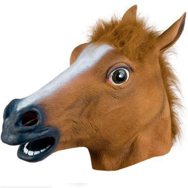 Halloween Cosplay Latex Horse Head Mask Set