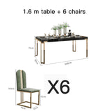 6-Chair Light Luxury Dining Set - Modern Table, High-End Home Furniture
