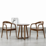 Nordic Wooden Dining Chair – Simple Design with Armrests & Backrest
