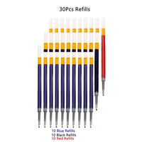 Retractable Gel Pen Set – 13 or 30pcs Black, Red & Blue Ink Ballpoints
