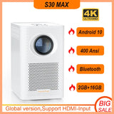 HONGTOP S30 Global Version 1080P Android Projetor 400 Ansi Lumens Portable Projector Smart TV WIFI Home Beamer LED Projector Jack's Clearance