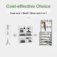 Clothes Hanger Multi-Layer Shoe Rack Doorway DIY Hat And Shoes Shelf Simple Floor-Standing Living Room Organizer Storage Racks