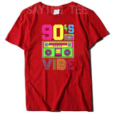 90s Vibe 1990 Style Fashion 90 Theme Outfit Nineties Costume T-Shirt Funny Graphic Tee Tops Women Fashion Short Sleeve Blouses