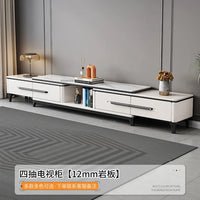 Modern Simple Tv Stand Living Room Furniture Light Luxury Slate TV Stands Tea Table Home Small Apartment Retractable TV Cabinet