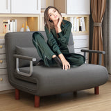 IHOME 65CM Grey Simple Folding Sofa Bed Apartment Small Family Simple Reclining Chair Single Folding Sofa Bed 2023