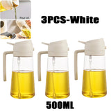 Oil Spray Bottle for Cooking – 200/300/500ml Olive Oil & Vinegar Sprayer with Brush