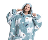 Oversized Wearable Blanket Cozy Warm Hoodie for Adults Soft Sweatshirt for Gifts One Size Fits All